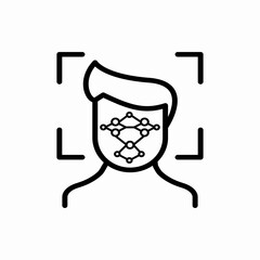 Outline facial recognition icon.Facial recognition vector illustration. Symbol for web and mobile