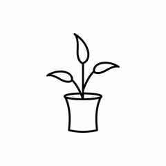 Outline flower pot icon.Flower pot vector illustration. Symbol for web and mobile