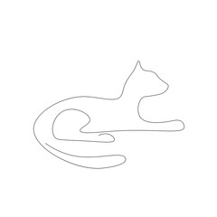 Cat on white background, vector illustration