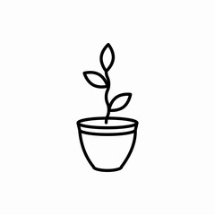 Outline flower pot icon.Flower pot vector illustration. Symbol for web and mobile