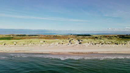 Nordsee und Ringkøbing in Dänemark - Luftbild mit Drohne