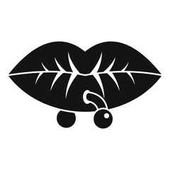Woman lips piercing icon. Simple illustration of woman lips piercing vector icon for web design isolated on white background