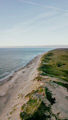 Nordsee und Ringkøbing in Dänemark - Luftbild mit Drohne