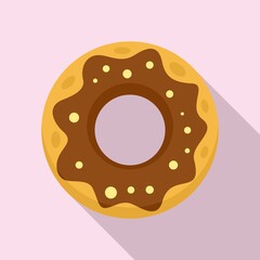 Policeman donut icon. Flat illustration of policeman donut vector icon for web design