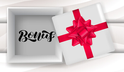 Bonus brush lettering. Word for card or poster. Vector illustration