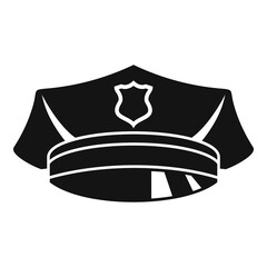 Police officer cap icon. Simple illustration of police officer cap vector icon for web design isolated on white background
