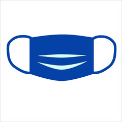 Blue face mask on white background