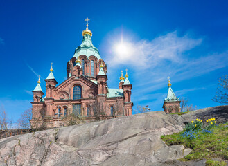 Fototapeta na wymiar The orthodox cathedral in Helsinki