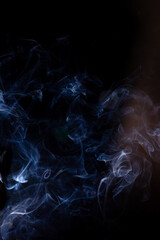 Smoke motion on black background.