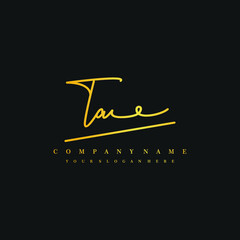 TA initials signature logo. Handwriting logo vector templates. Hand drawn Calligraphy lettering Vector illustration.
