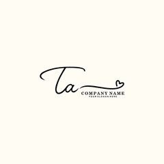 TA initials signature logo. Handwriting logo vector templates. Hand drawn Calligraphy lettering Vector illustration.

