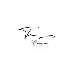TC initials signature logo. Handwriting logo vector templates. Hand drawn Calligraphy lettering Vector illustration.
