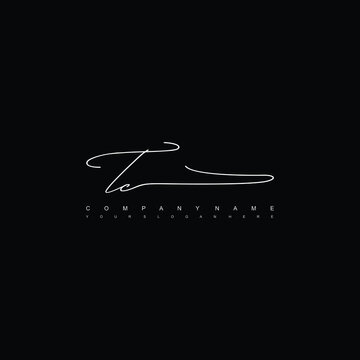 TC initials signature logo. Handwriting logo vector templates. Hand drawn Calligraphy lettering Vector illustration.
