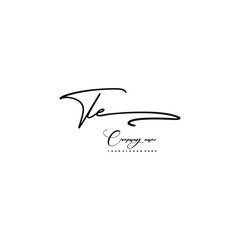 TE initials signature logo. Handwriting logo vector templates. Hand drawn Calligraphy lettering Vector illustration.
