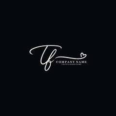 TF initials signature logo. Handwriting logo vector templates. Hand drawn Calligraphy lettering Vector illustration.
