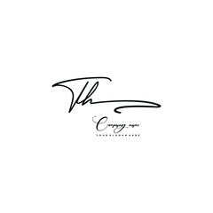 TH initials signature logo. Handwriting logo vector templates. Hand drawn Calligraphy lettering Vector illustration.
