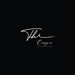 TH initials signature logo. Handwriting logo vector templates. Hand drawn Calligraphy lettering Vector illustration.

