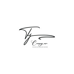 TJ initials signature logo. Handwriting logo vector templates. Hand drawn Calligraphy lettering Vector illustration.
