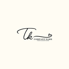 TK initials signature logo. Handwriting logo vector templates. Hand drawn Calligraphy lettering Vector illustration.
