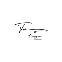 TM initials signature logo. Handwriting logo vector templates. Hand drawn Calligraphy lettering Vector illustration.
