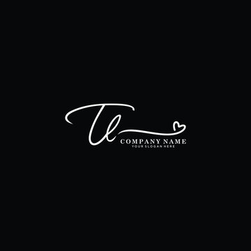 TL initials signature logo. Handwriting logo vector templates. Hand drawn Calligraphy lettering Vector illustration.
