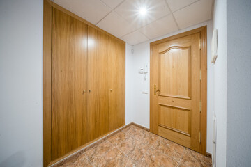 empty room with wooden door