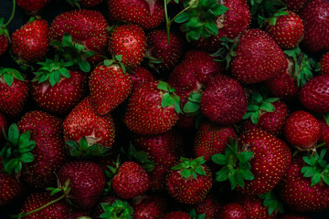 Ripe strawberries closeup. Strawberry Background