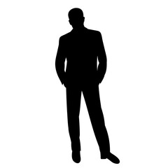 Fototapeta premium vector, isolated, men stand, black silhouette, friends