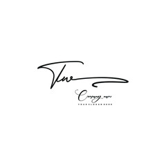 TW initials signature logo. Handwriting logo vector templates. Hand drawn Calligraphy lettering Vector illustration.
