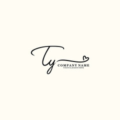 TY initials signature logo. Handwriting logo vector templates. Hand drawn Calligraphy lettering Vector illustration.
