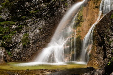 Obraz premium Schleierfall in the Oetschergraeben Gorge in Austria