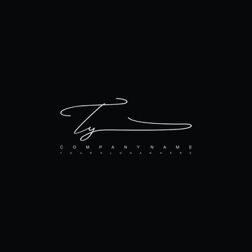 TY initials signature logo. Handwriting logo vector templates. Hand drawn Calligraphy lettering Vector illustration.
