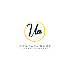 UA initials signature logo. Handwriting logo vector templates. Hand drawn Calligraphy lettering Vector illustration.
