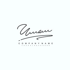 UA initials signature logo. Handwriting logo vector templates. Hand drawn Calligraphy lettering Vector illustration.
