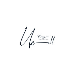 UC initials signature logo. Handwriting logo vector templates. Hand drawn Calligraphy lettering Vector illustration.
