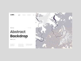 Abstract homepage illustration. Colorful lines, spots, map texture, polygons, paint strokes. Decorative chaotic background, backdrop. Hand drawn texture, different shapes and textures. Eps10 vector.