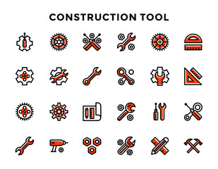 set of construction tool icons