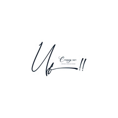 UF initials signature logo. Handwriting logo vector templates. Hand drawn Calligraphy lettering Vector illustration.
