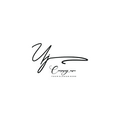 UJ initials signature logo. Handwriting logo vector templates. Hand drawn Calligraphy lettering Vector illustration.
