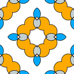 Abstract orange blue seamless pattern repeat background 