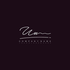 UN initials signature logo. Handwriting logo vector templates. Hand drawn Calligraphy lettering Vector illustration.
