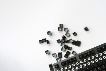 some mechanical keyboard keycaps, cybersport gaming devices