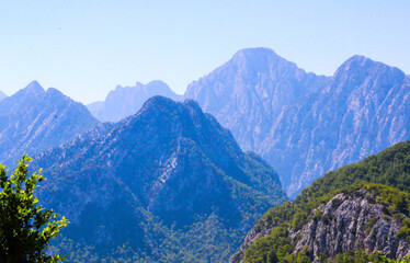 mountain landscape with blue sky in mediterranean coast