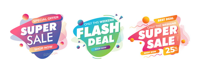 super sale banner template design, Big deal special offer end of season  vector illustration. for offline online shop promotion discount sign