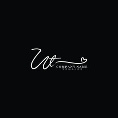 UT initials signature logo. Handwriting logo vector templates. Hand drawn Calligraphy lettering Vector illustration.
