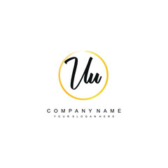 UU initials signature logo. Handwriting logo vector templates. Hand drawn Calligraphy lettering Vector illustration.
