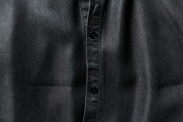 Close up of Men's tencel shirt. Top view. 