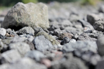 Many pieces of natural grey stone