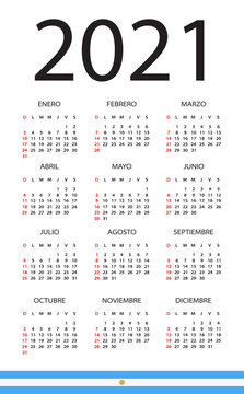 2021 Calendar - vector template graphic illustration - Argentinian version