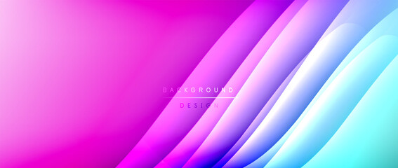 Fluid gradient waves with shadow lines and glowing light effect, modern flowing motion abstract background for cover, placards, poster, banner or flyer